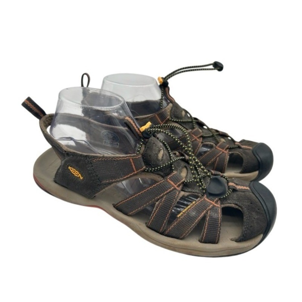 Keen Newport H2 Hiking Sandals Men's Size 10 Brown Orange Waterproof Bungee